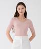 SOUP V-Neck Slim Crop Sleeve Knit (Oy5Skc1)