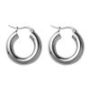 Sterling Farbe Klobig Für Damen Creolen Runde Röhren-Ohrringe Tägliches Tragen Feier Party Event Schmuck Tägliche Geschenkidee