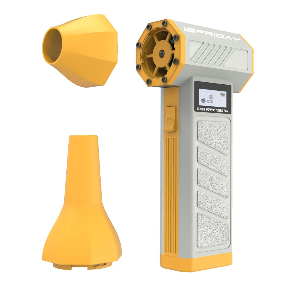 

200000RPM Brushless Air Blower P30 Turbo Violent Blower for PC Clean Turbo Fan Powerful Air Duster with LED Light&Screen Display жовтий