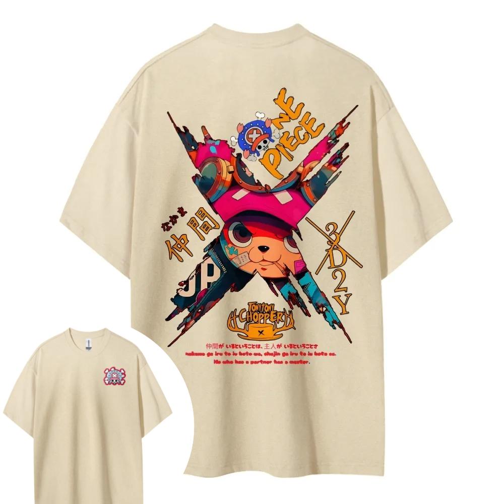 ONE PIECE Hotblooded Animation Choba Shortsleeved Mens and Womens Same Style Comfortable Shortsleeved Couples Casual Top