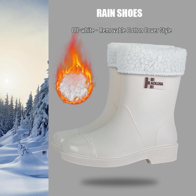 Women's Eco-friendly Mid-Calf PVC Rain Boots - Non-slip Rubber for Outdoor & Kitchen Use.