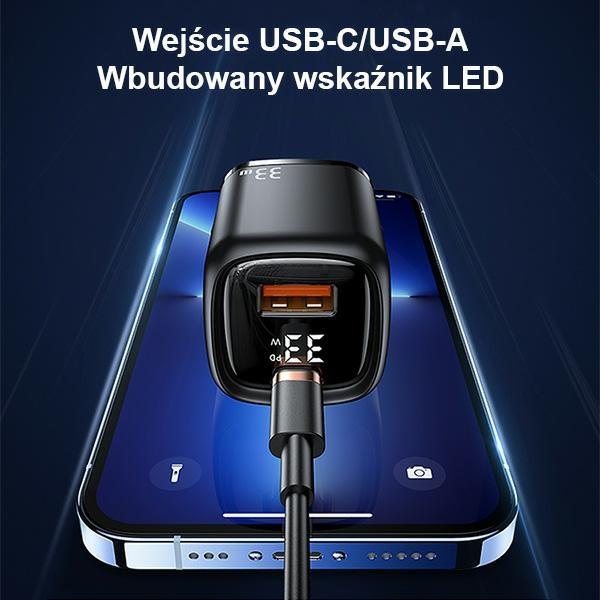 Usams Ład. Siec. 1Xusb-C+1Xusb T46 33W(Only Head) Pd3.0 +Qc3.0 Fast Charging Biały/White Cc152Tc02 (Us-Cc152)
