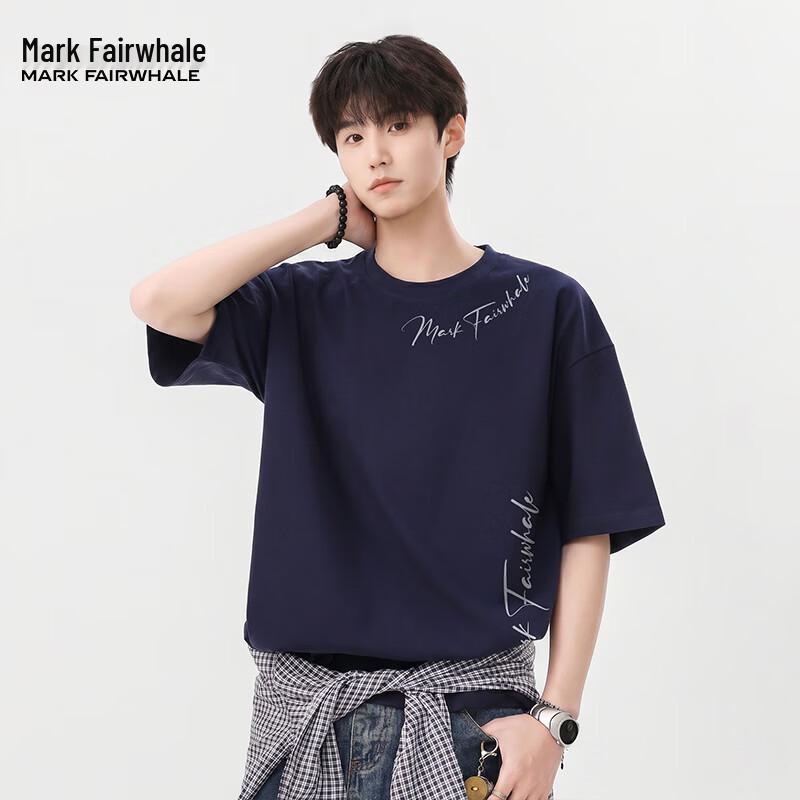 Mark Fairwhale Men's American Letter Print T-Shirt