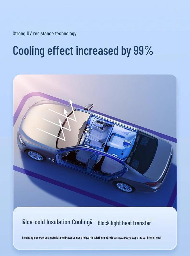 Retractable Car Sunshade Umbrella: UV Protection & Heat Insulation for Windshield