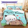 H260212Peach Goma Pattern Bedding,Quilt Set Quilt Cover Pillowcase Home Birthday Gift (1 * duvet cover + 2 * pillowcase, without core)