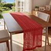 Traditional Chinese New Year Table Runner Long Strip Decorative Red Tablecloth Vintage Elegant Table Cover Festive