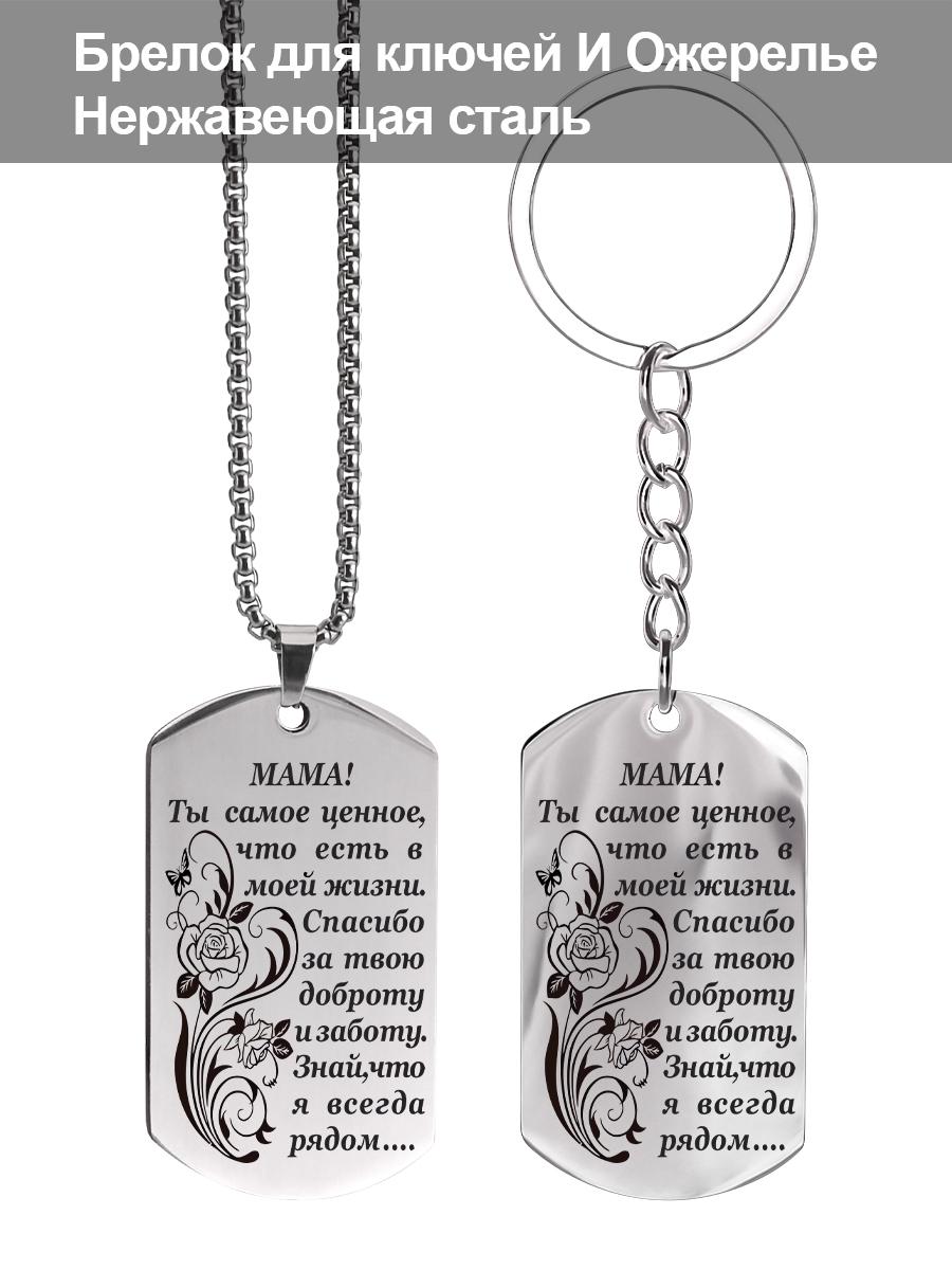 

Stainless Steel Keychain and Necklace, Gift for Mom, Carved Badge ,Ideal Gift for Men, Couples, Boyfriend, Family & Friends