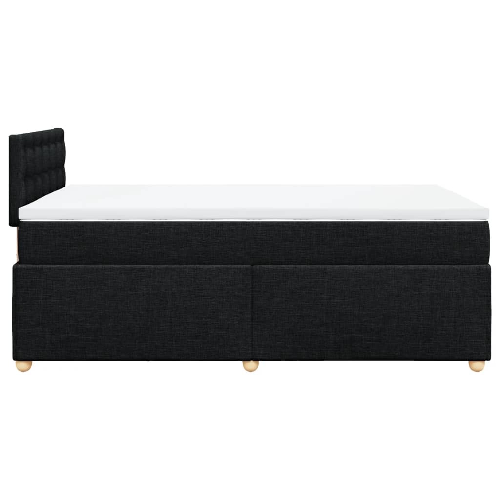 Vidaxl Łóżko Kontynentalne Z Materacem, Czarne, 120X190 Cm, Tkanina