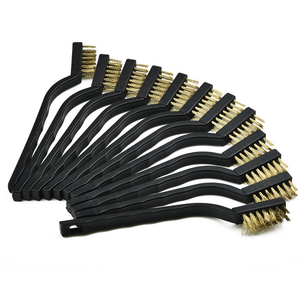 Brass Cleaning Brush Cleaning brush 12 Pcs Cleaner DIY Metal Scourer Scrubbing Small 12 pcs Wire Paint Polishing