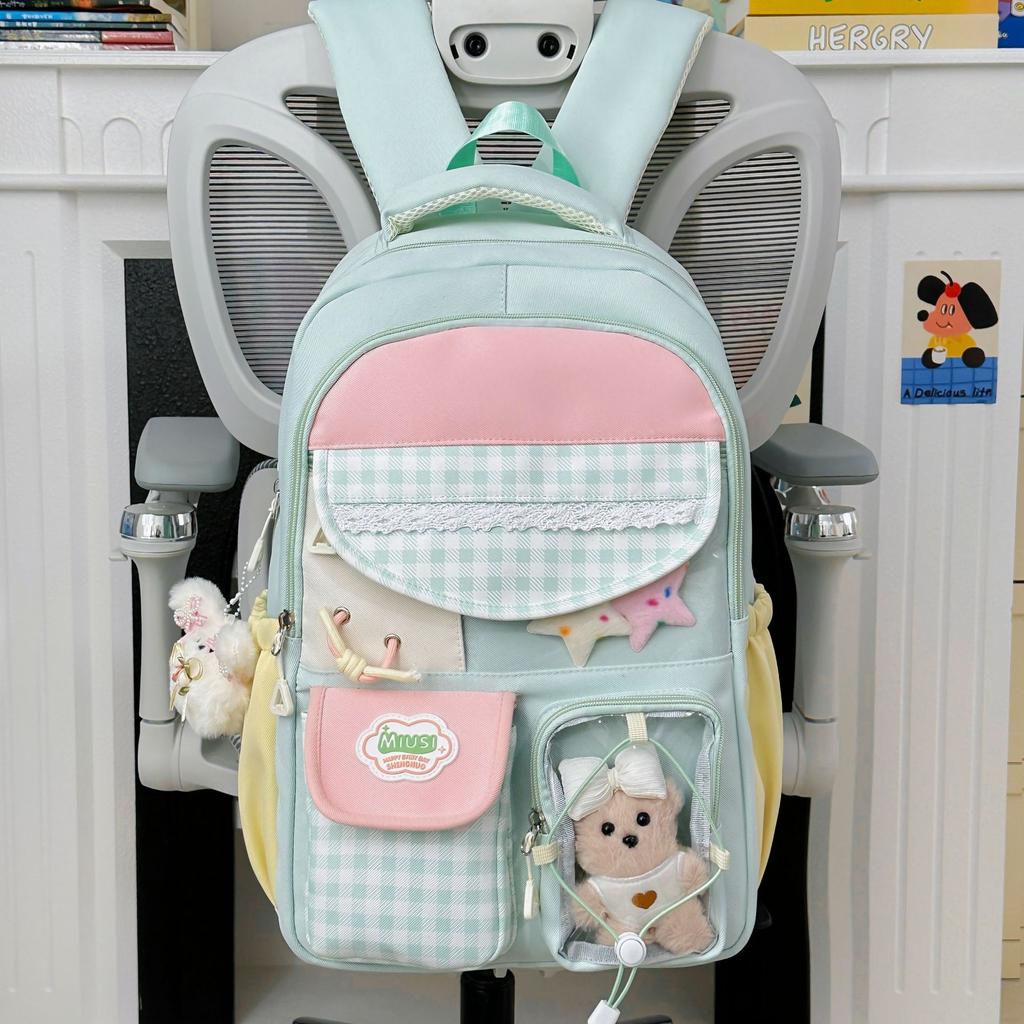 Schoolbag two-dimensional dopamine pain bag cute student schoolbag campus student schoolbag large capacity transparent pain bag