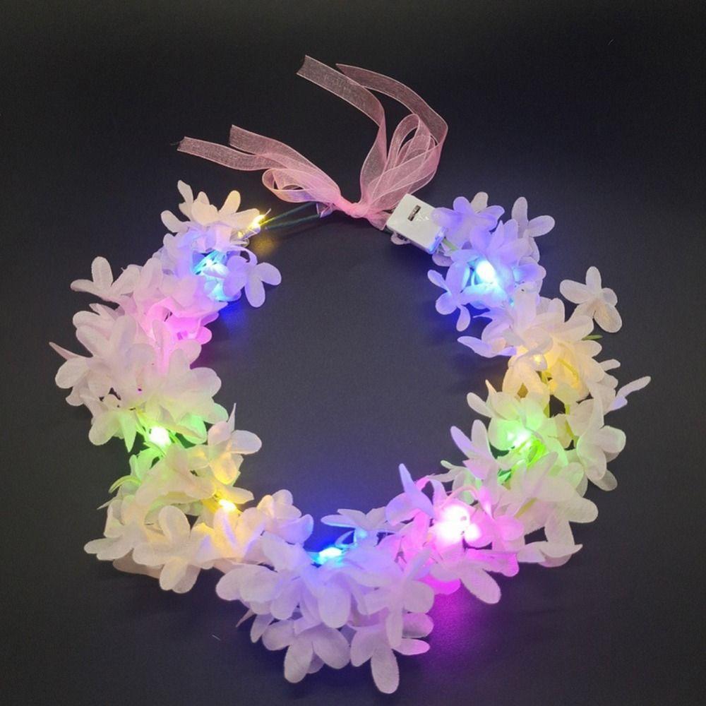 Birthday Party For Bride Luminous Glowing Wreath Beach Headband Flower Crowns Wreath Headband