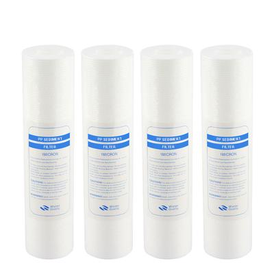 Purificador de Agua 10 Pulgadas 4 Piezas 1 Micra Cartucho de Filtro de Sedimentos de Agua Sistema de Filtro de Algodón PP