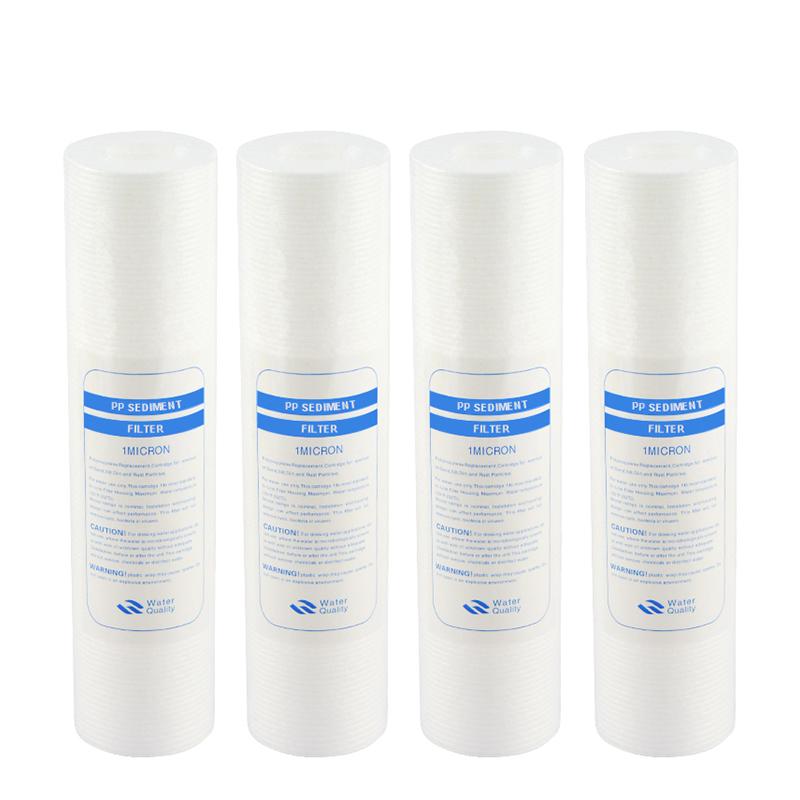 

Water Purifier 10 Inch 4pcs 1-Micron Sediment Water Filter Cartridge PP Cotton Filter System