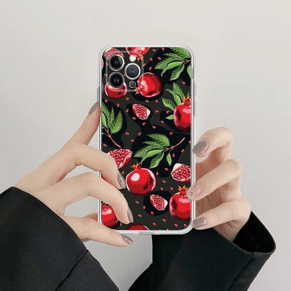 Red pomegranate Phone Case For iPhone XR X XS Max 14 13 Pro Max 11 12 Mini 6 7 8 plus SE 2020 Printing Cover