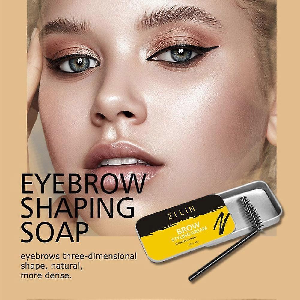 Waterproof Eyebrow Styling Soap Kit with Dual-Ended Brush for Natural Feathered Brows