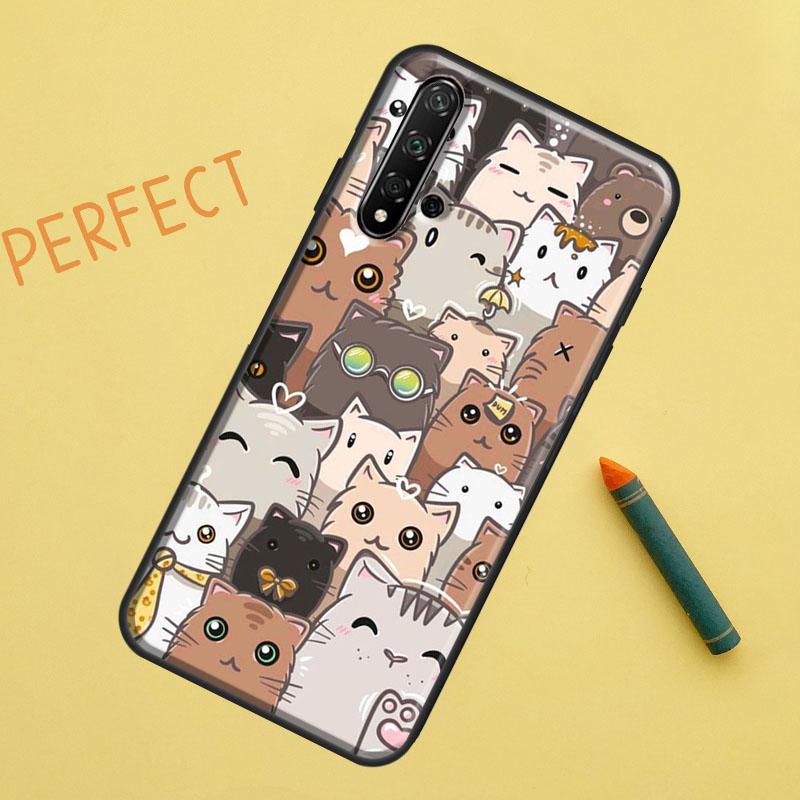 Funny Cute Cats For Huawei Nova 8i 12i 11i 12s Y73 Y72 Y61 Y91 Y90 Y70 Y60 9 10 SE P30 P40 Lite P60 Pro Case