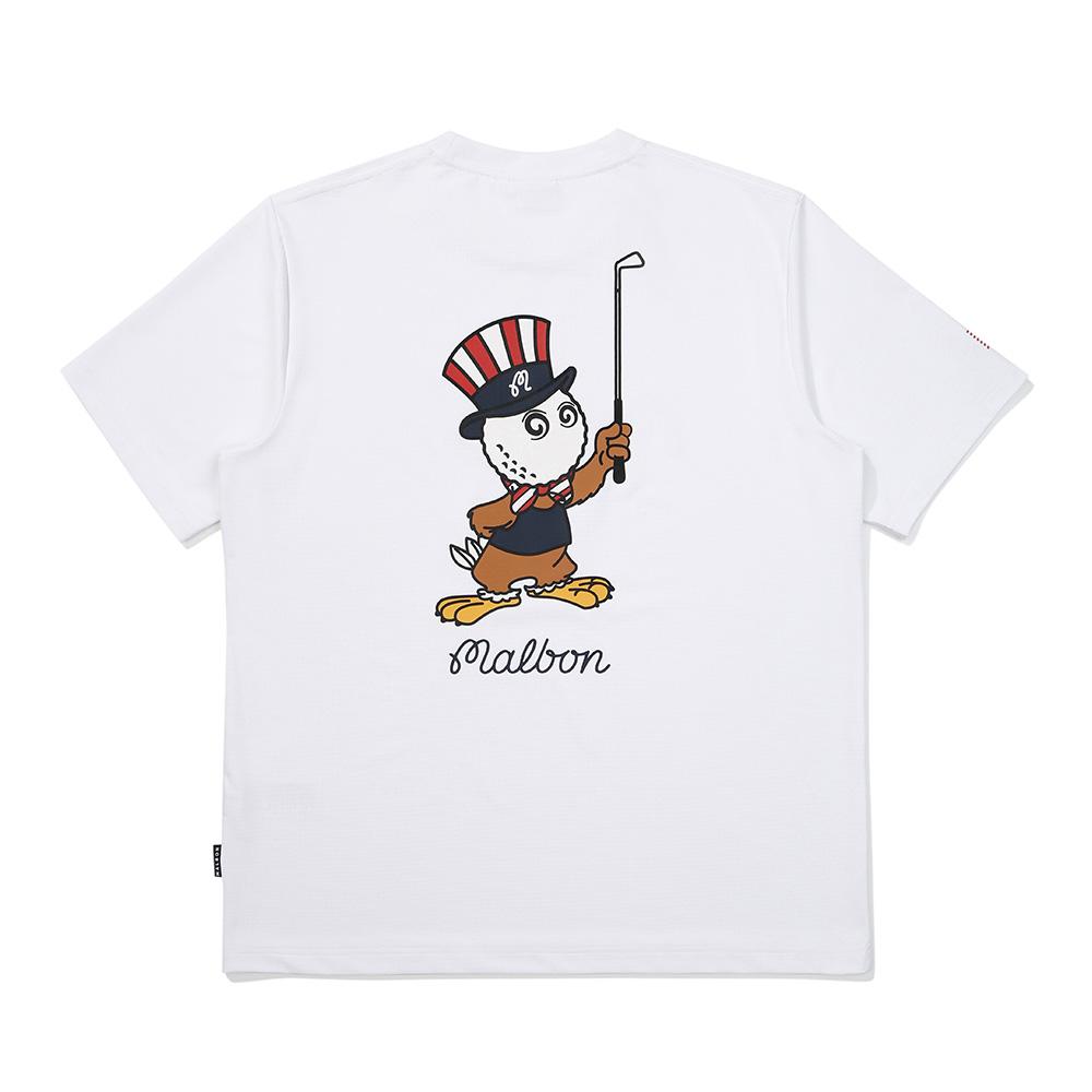 MALBON GOLF M American Flag Round T-Shirt White (Man)