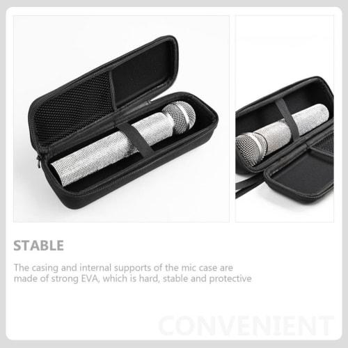 Totority Wireless Microphone Case - EVA Shockproof Zippered Bag for Handheld Microphones, Portable Storage Bag for Karaoke and Performances