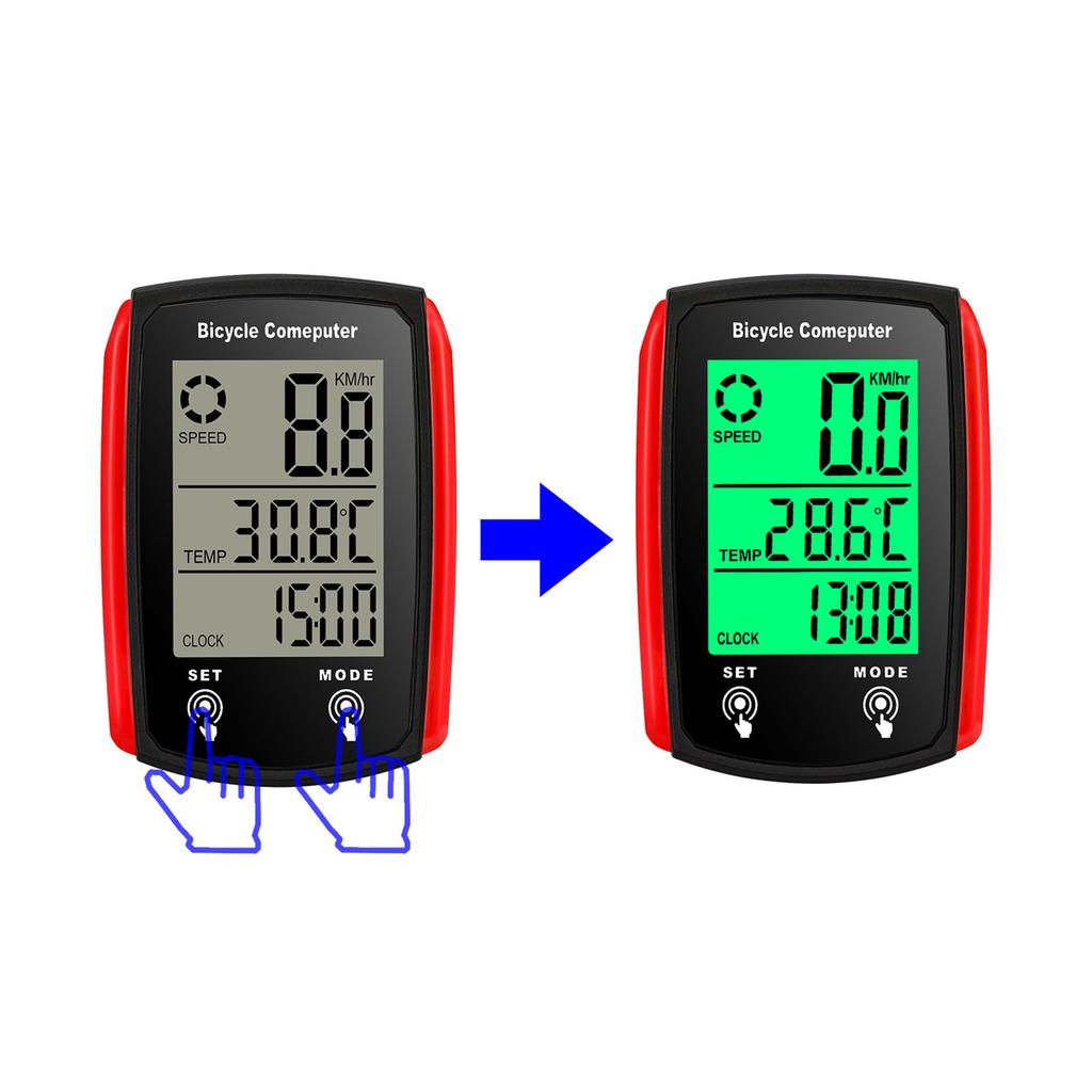 Wired Bike Computer 19 Functions Touch Bike Speedometer Odometer Waterproof Bicycle Computer with Backlight