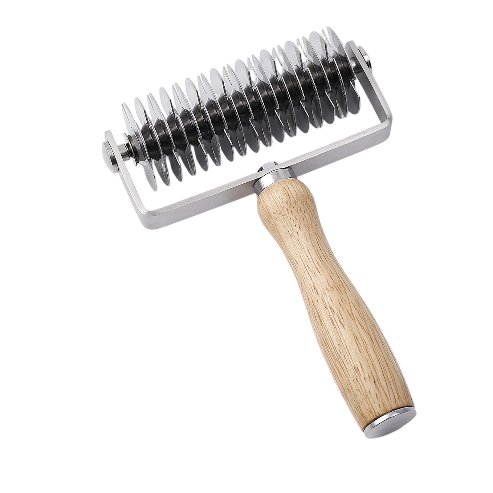 

Stainless Steel Pizza Lattice Roller Dough Cutter Baking Mesh Cutting Tool One Size