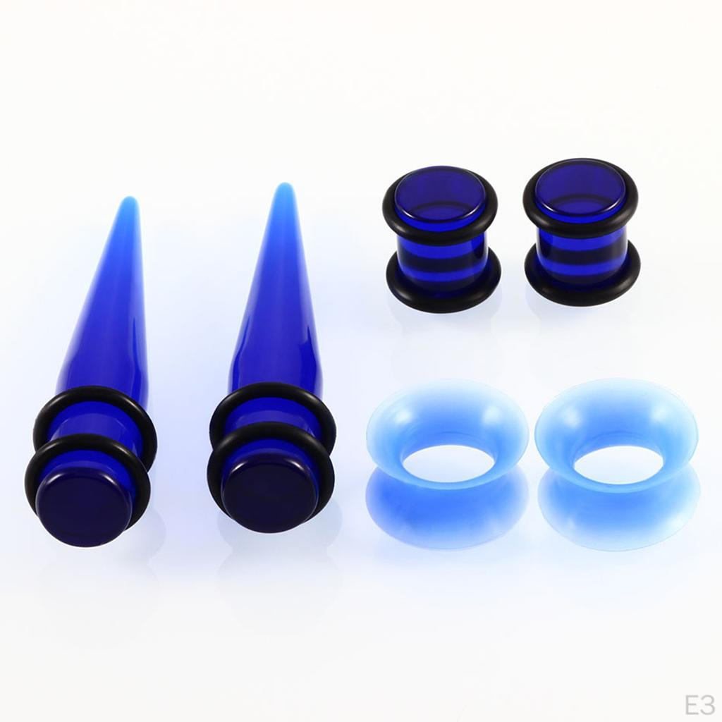 50 Count Acrylic Tapers And Plugs 14G-00G Silicone Ear Expander Kit