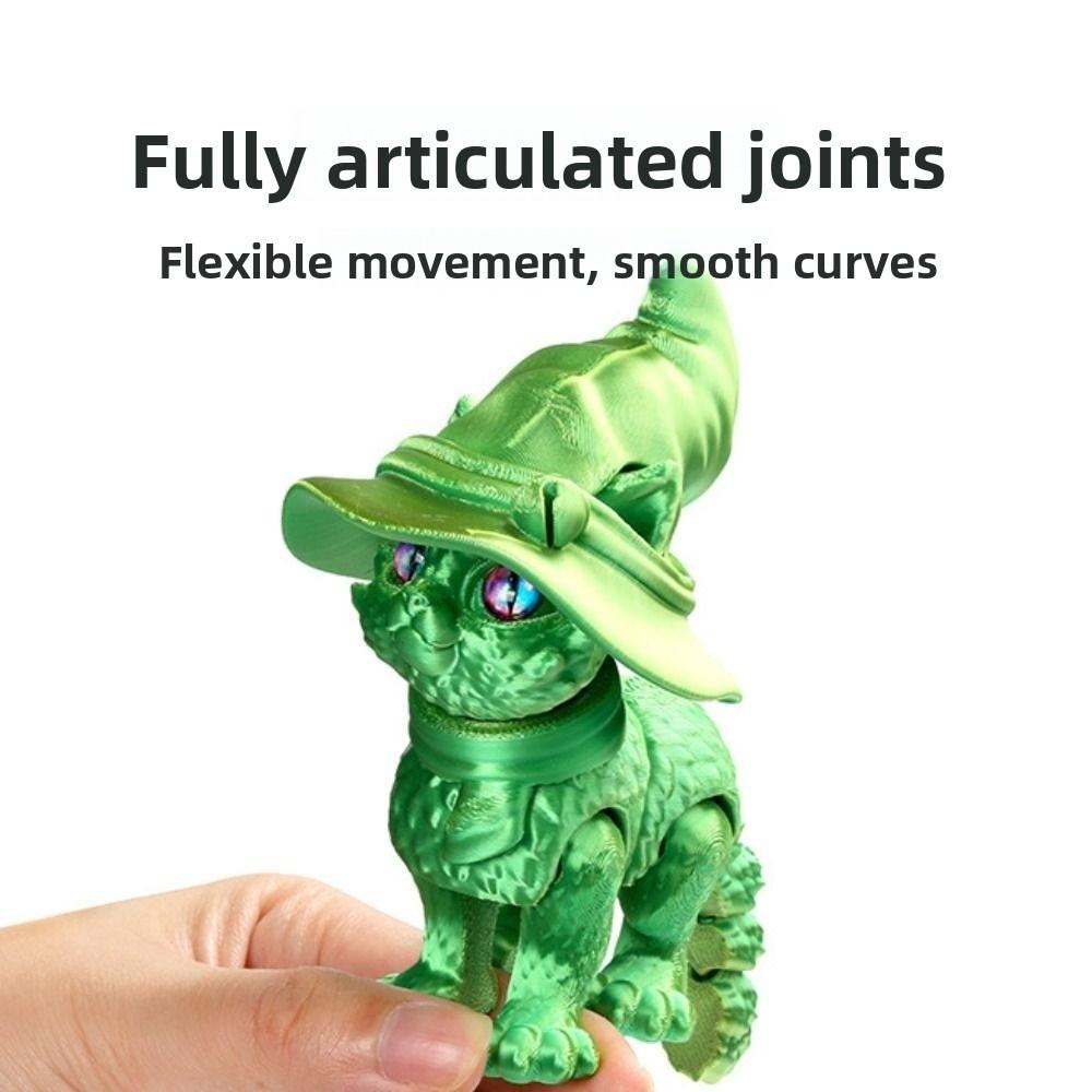 Plastic Material 3D Printed Cat Model Realistic Design Cute Cat Figure  Desktop Display