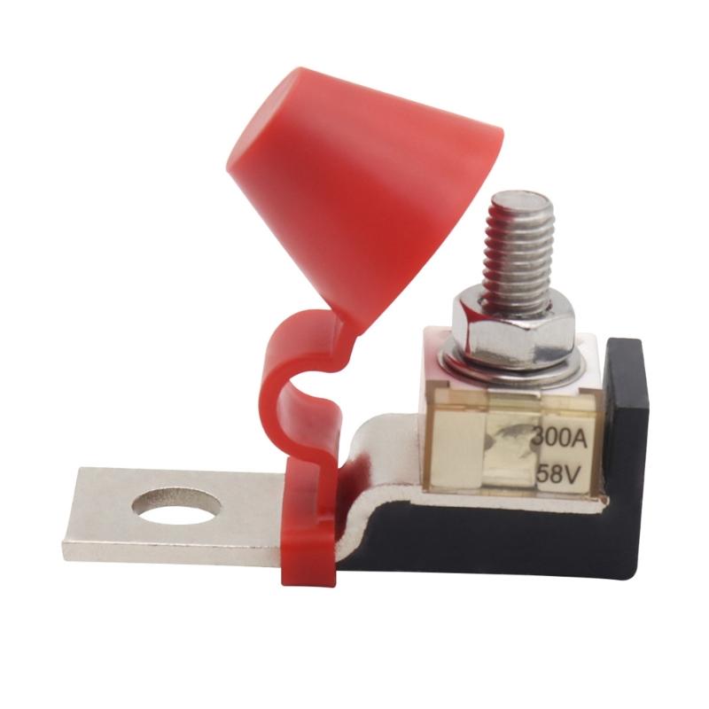 Waterproof MRBF Terminal Fuse Block Kit 58VDC Ignition Protected Terminal Fuse Holder Single Stud 5/16  (M8) for Rvs Car
