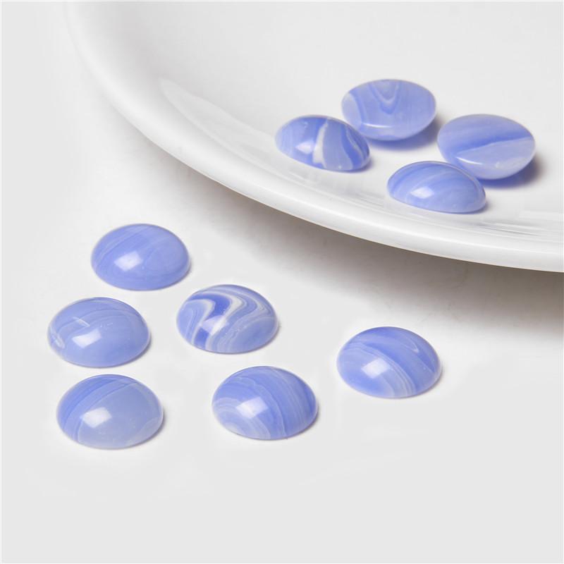 4-14MM 10pcs/lot Round Natural Stone Cabochon Beads Loose Gem Cabochon DIY Ring Pendants Necklace Accessories Needlework