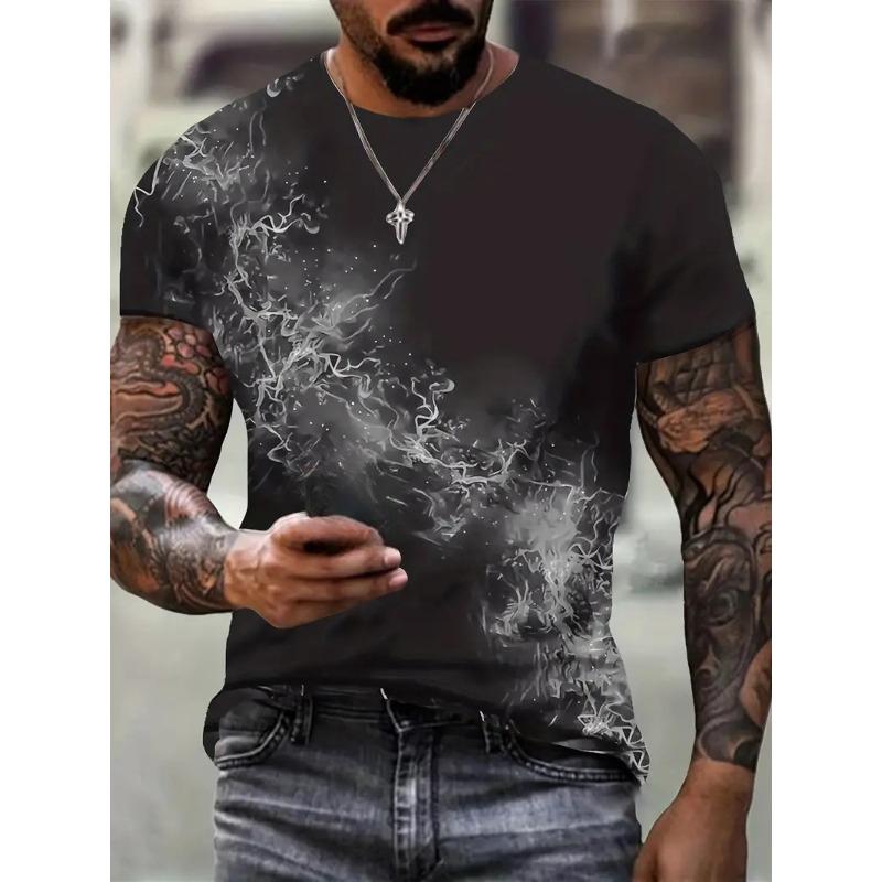 Men's T-shirt Casual 3D Digital Print Skull Men's Sports Short Sleeved T-Shirts