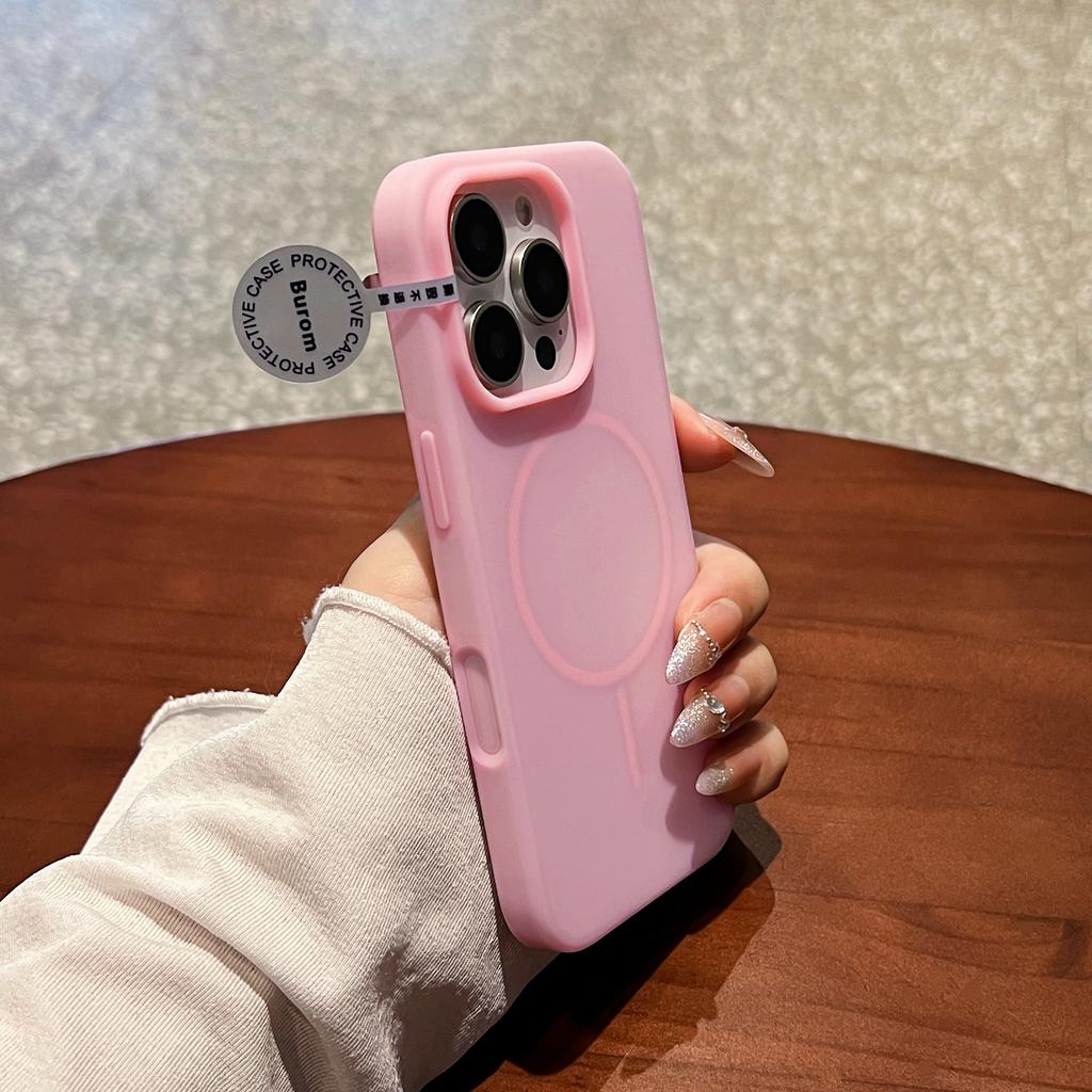 For iPhone 16 Pro Max Case Compatible with MagSafe Ice-Transparent Liquid Silicone+PC Phone Cover