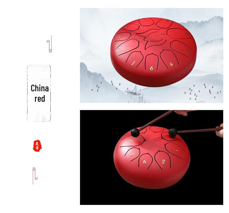 Chinese Style 13-Tone Lotus Steel Tongue Drum (12-inch): Ethereal Children's Educational Percussion Instrument