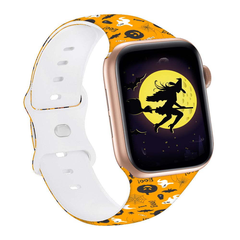 Silicone Strap For Apple Watch Band 44mm 40mm 45mm 49mm 41mm 38mm 42mm Halloween bracelet iwatch series 9 7 se 3 5 4 6 8 ultra 2