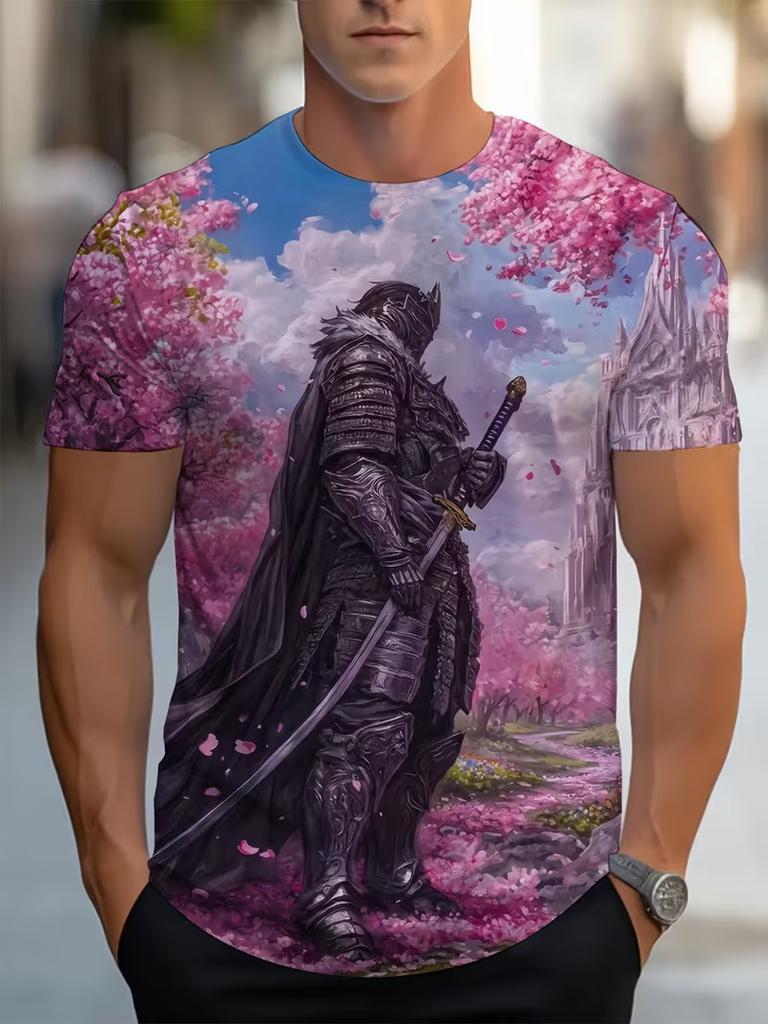 Men's Retro 3D Graphic Print T-Shirt - Perfect for Daily Wear and Vacation
