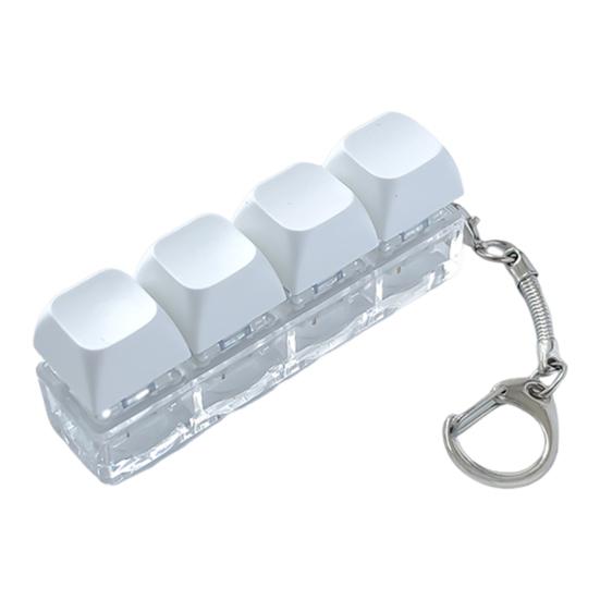 Mechanická klávesnice Fidget Přívěsek na klíče Úleva od stresu Úzkost Přenosná Cestovní Tichá Děti Dospělí 4 Klávesy Klávesnice Klikání Senzorická Klávesa Hračka