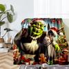 Shrek Theme Printed Blanket - Perfect for Couch, Bed, Travel & Outdoor Use | Machine Washable, Cozy & Durable.