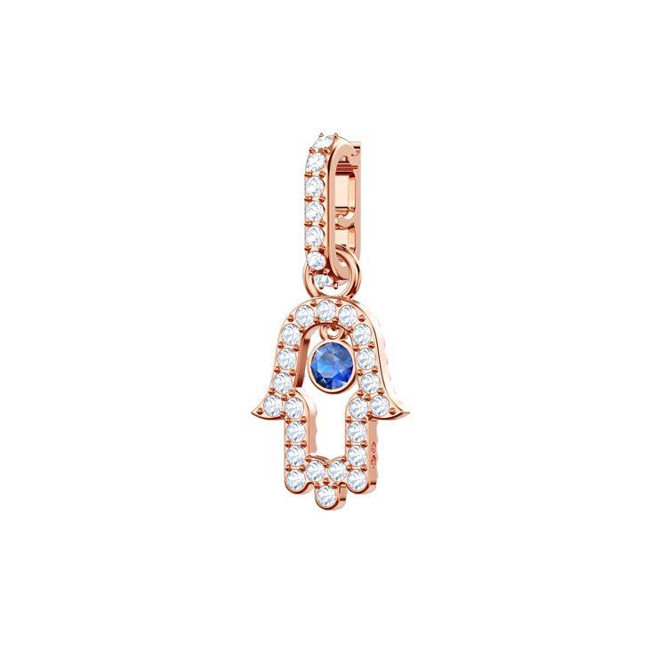 Swarovski Remix Collection Blue Samoyed Guardian Hand Pendant Without Chain Unisex Jewelry 5434402 Box (Random Color)