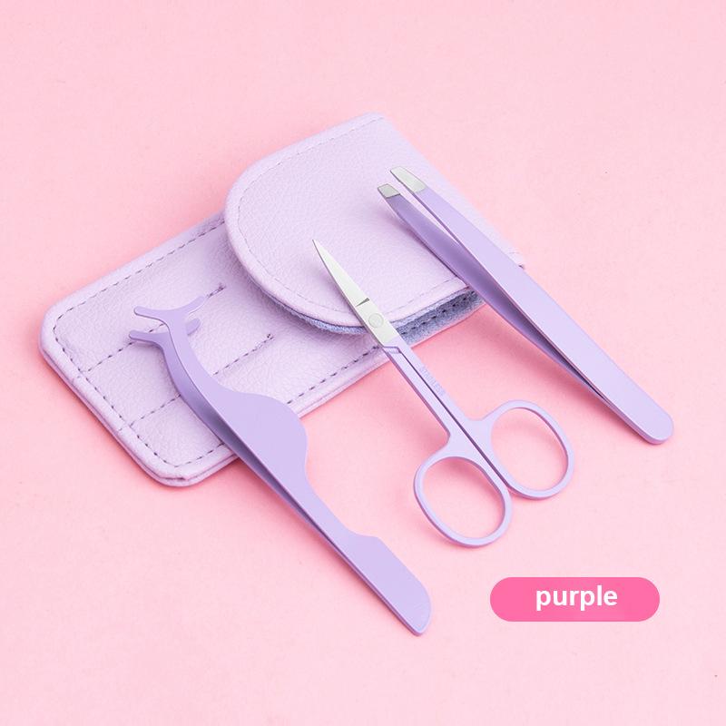3Pcs Eyebrow Hair Removal Tweezers Stainless Steel Eyelash Clip Professional Lash Tweezer Set Eyebrow Forceps Tip Makeup Tools