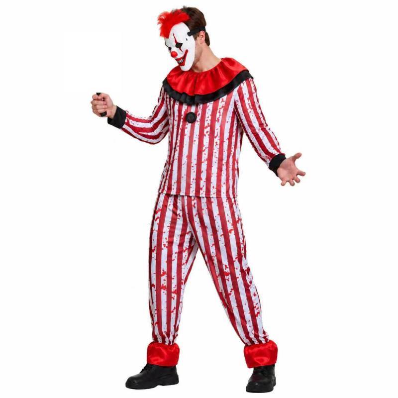 Horror Clown Outfit With Satin Material For Stage Show And Cosplay Events