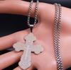 Stainless Steel Color Laser-Engraved Cross Keychain Pendant Accessory