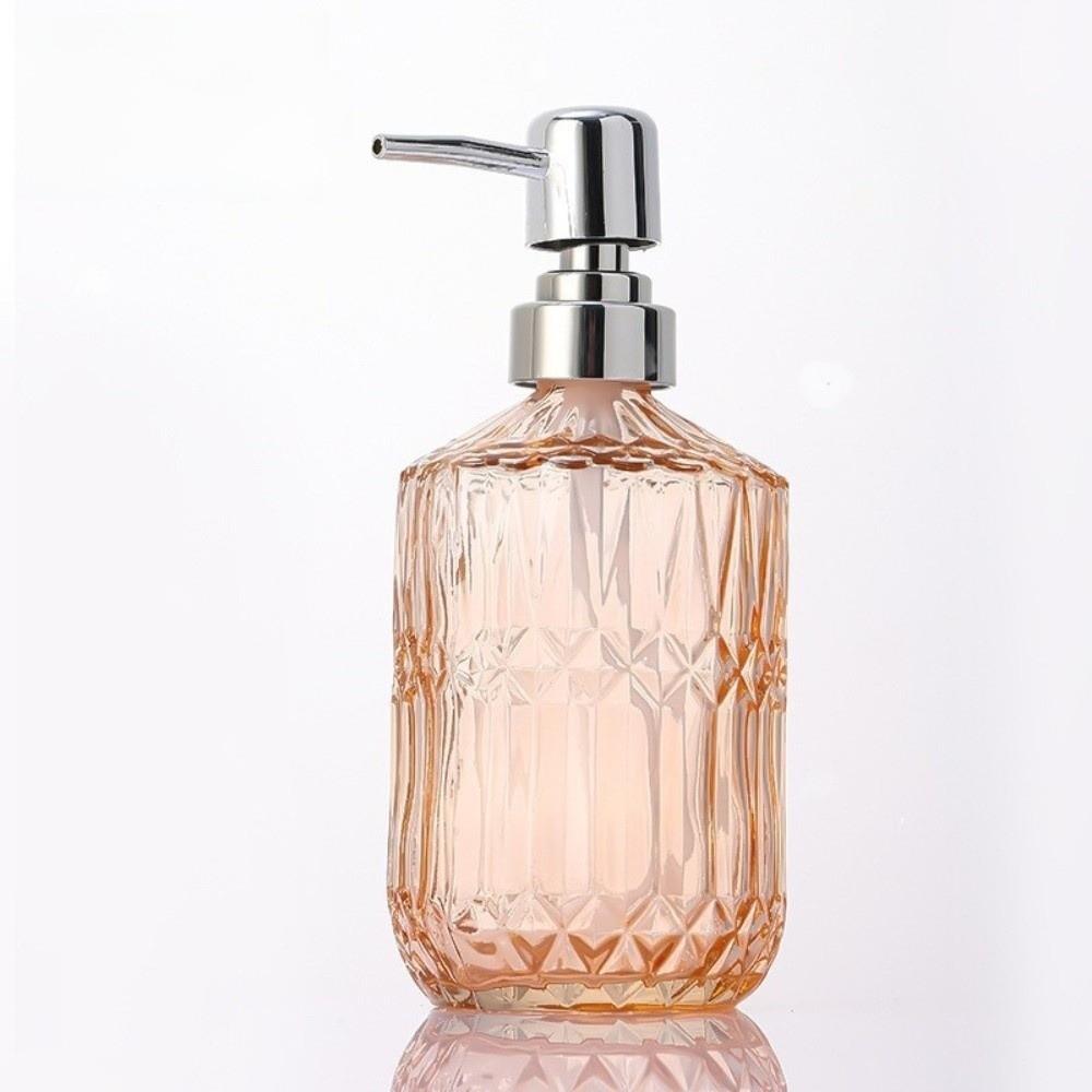 Textured Glass Hand Soap Dispenser 400ml Liquid Storage Hand Sanitizer Bottle  Home Use