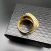 European-American Hip Hop Gold-Plated Rhinestone Titanium Ring for Men