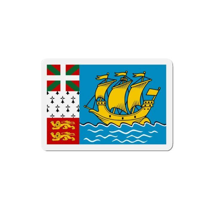 Aimant Drapeau Saint-Pierre-et-Miquelon - Multicolore - 8 Cm - 50 Pièces - Résine Synthétique