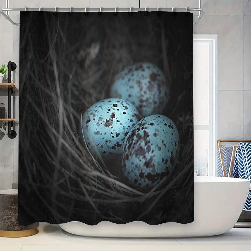

Bathroom Shower Curtain Blue Birds Pattern Nature Forest Wildlife Home Decor Waterproof Fabric Modern Artistic Washable W60H190(CM)-1 Pcs
