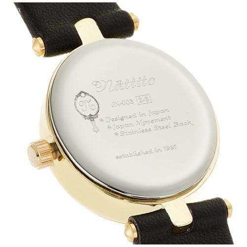 Fieldwork Women's Analog Ellipse Watch with Gold Leather Strap, Black (JN003-5)