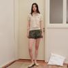 GREEN BELT Women's Tencel Linen A-line Cargo Shorts
