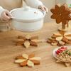Thicken Wood Trivets Two-Tone Color Pot Holders Cup Mat Heat Resistant Mat  Dining Table
