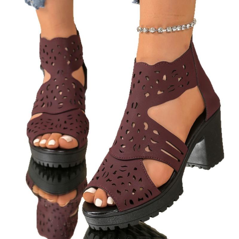 Thick-heeled Shoes Sandals High-heeled Fish Mouth Women's Shoes