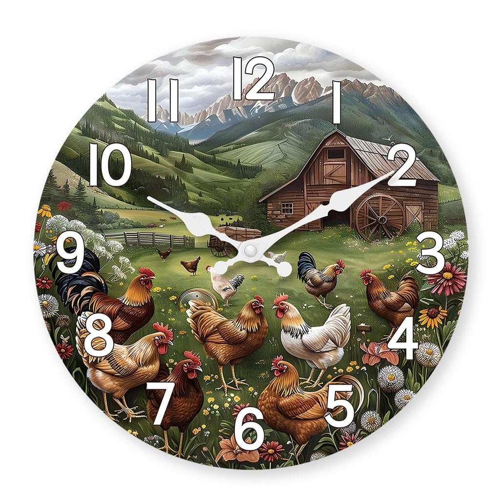 12" Personalized Retro Cartoon MDF Silent Wall Clock