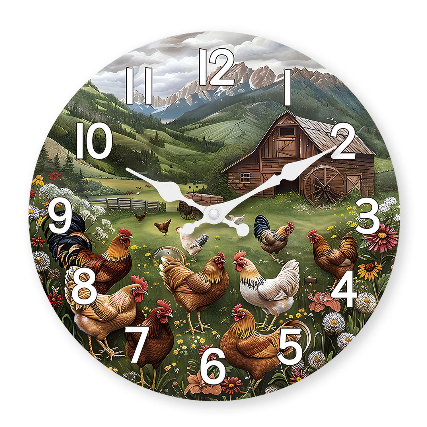 

14 Персонализированные Мультяшные Ретро МДФ Деревянные Бесшумные Декоративные Настенные Часы