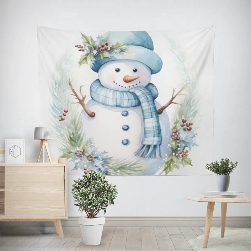 

Рождественский новогодний узор снеговика гобелен гостиная диван салон автомобиля декоративный гобелен 100x75cm